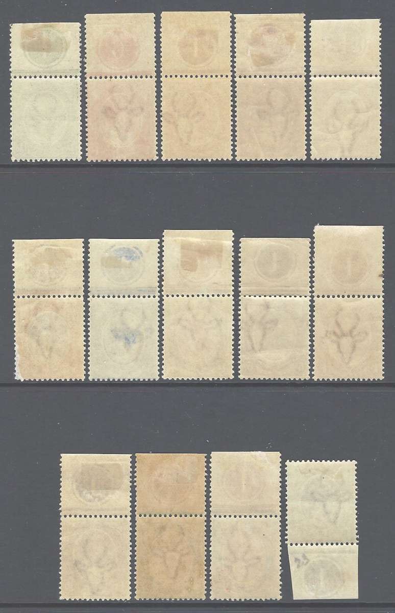 Union Kings Heads Plate Number singles to 10s fine mint. See both scans below.