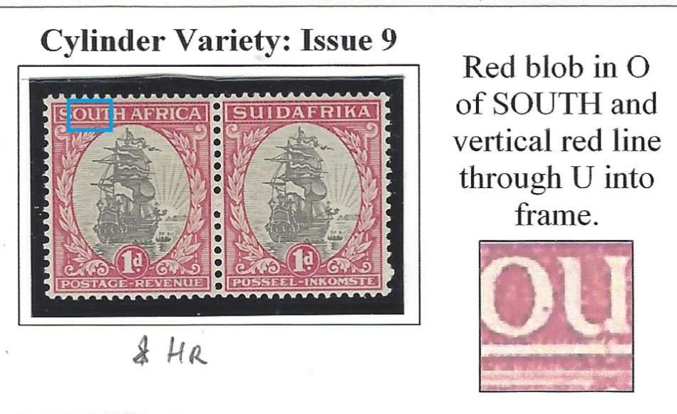 Union Roto 1d Issue 9 Steel Blue: Very scarce cylinder variety. FM. See below.