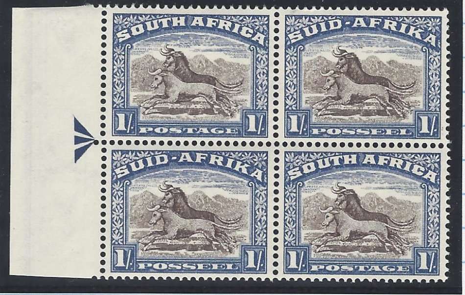 Union: 1950 Issue 5 left ARROW block superb MNH. SACC 119. See Below.