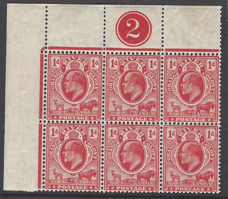 OFS: Scarce 1905/9 SACC 94 PLATE BLOCK of 6 superb MNH. See below.