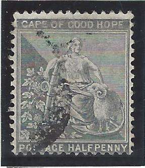 Cape 1871/6 INVERTED WATERMARK used. SACC 23b.