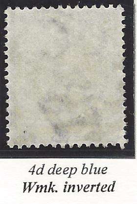 Cape 1871/6 INVERTED WATERMARK 4d fine used. SACC 25c.
