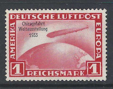 Germany 1933 CHICAGO ZEPPELIN FLIGHT 1 Mark Superb MNH. See below.