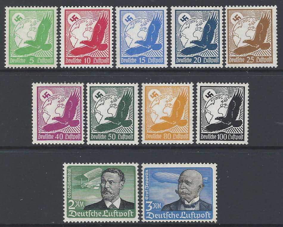 Germany 1934 AIR set of 11 Superb MNH. SG 526/34. See below.