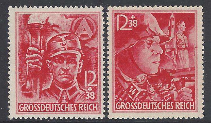 Germany 1945  The last Reich set issued fine mint. SG 897/8. CV £ 30/ R 560. See below.