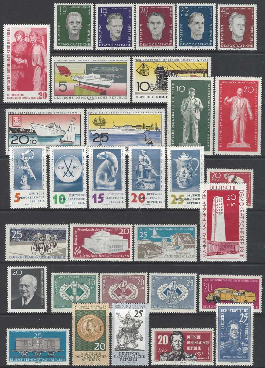 Germany (East) Fine mint/MNH 1960/2 collection. SG between E495/651. CV R 2,650. See below.