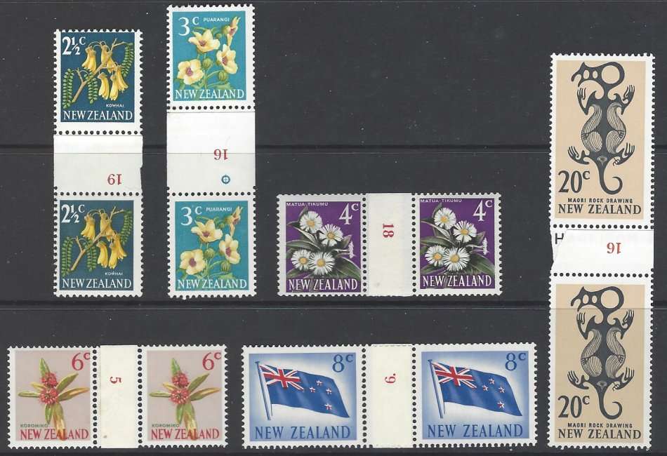 New Zealand 1967 Scarce group of decimal issue coil pairs superb MNH. Very Difficult. See below.