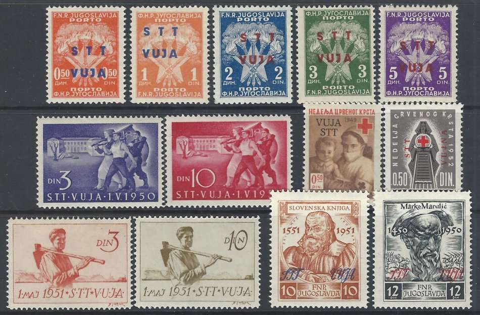 Trieste Zone B.1949/51 Four Superb MNH sets. SG between BD26/B54. CV R 700+. See below.