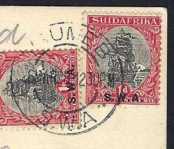 SWA Postal history: 1928 Historic picture p/card TSUMEB/GERMANY. See below.