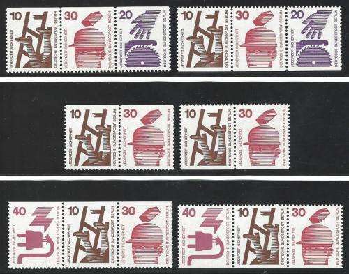Germany (Berlin) 1972/73 set booklet se-tenant strips one side IMPERFORATE. MNH.  See below.