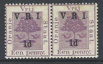 OFS 1900 pair with NO STOP AFTER "R" fine mint. SG 113, d. See below.