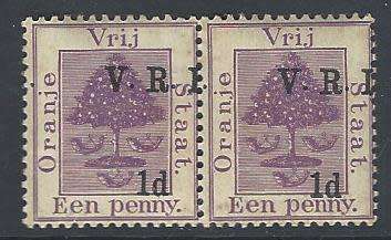 OFS 1900 SG 113 with SURCHARGE  SHIFTED RIGHT MNH pair. See below.