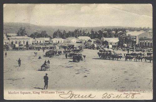 Cape: 1908 Historic postcard from KING WILLIAMS TOWN to the USA. See below.