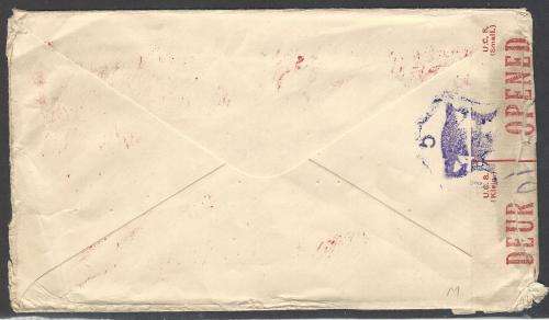 Union WW II Censored machine-franked (no stamps) cover DURBAN to TORONTO, CANADA. See below.