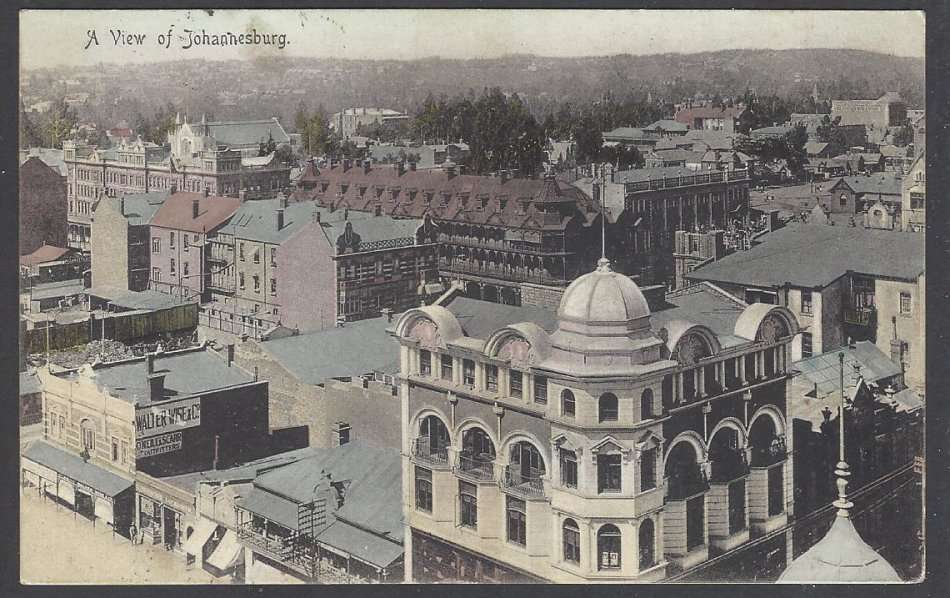 Transvaal: 1907 postcard JOHANNESBURG (counter) No. 12 (Putzel 171) to Norwood. See below.