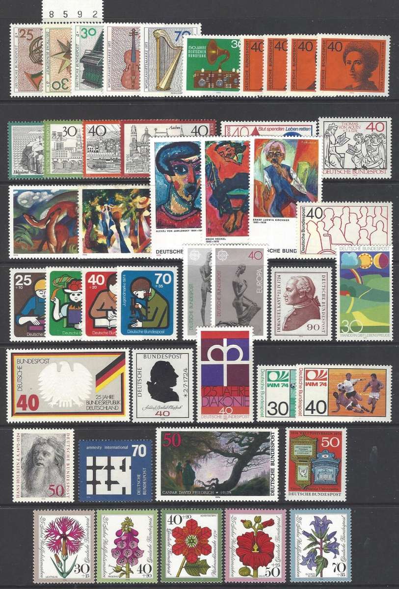 Germany 1972/8 Commemorative issues superb MNH. SG between 1613/1879. CV R 7,360+. See below.