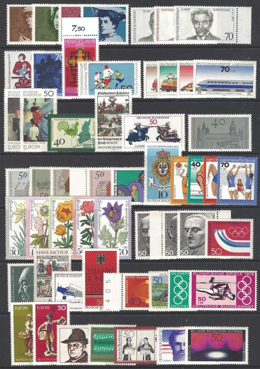 Germany 1972/8 Commemorative issues superb MNH. SG between 1613/1879. CV R 7,360+. See below.