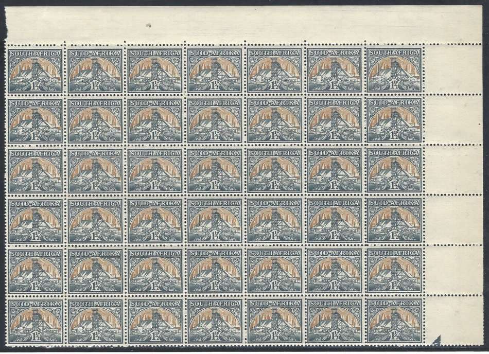 Union 1941 block of 42 superb MNH. SACC 86. See below.