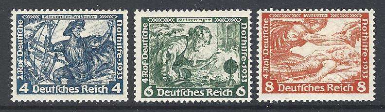 Germany Reich: 1933 Wagner Relief Fund Issue: SG 516/7a, 519a superb MNH. See below.