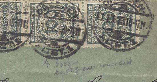 Germany 1923 Cover from Dresden to Glasgow with varieties. See below.