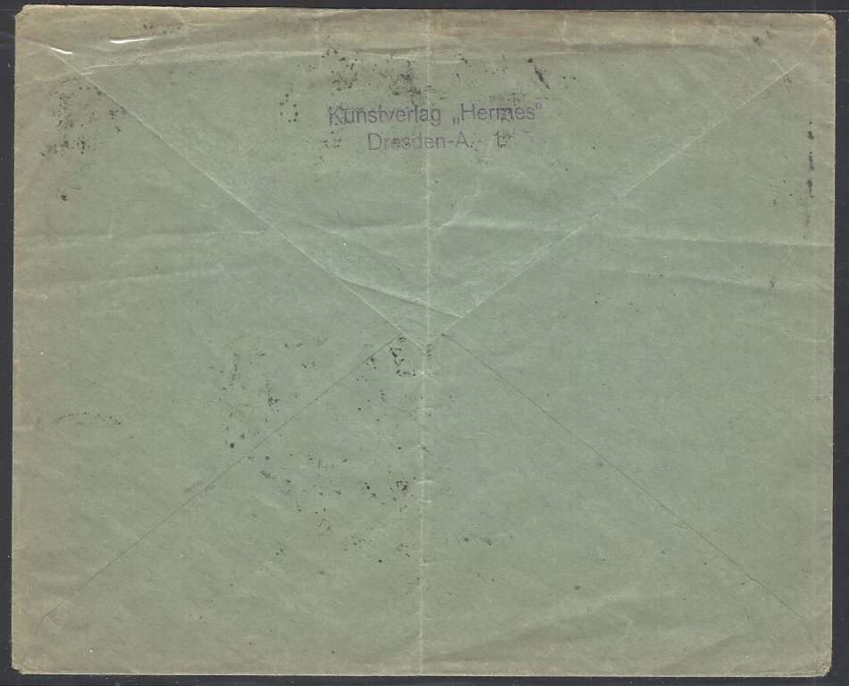 Germany 1923 Cover from Dresden to Glasgow with varieties. See below.