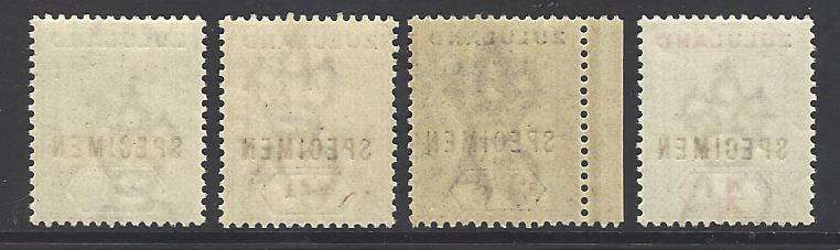 Zululand 1894 Specimen group of 4 superb MNH. SG 22/24/26/27S - SACC 16/18/20/21S. See below.