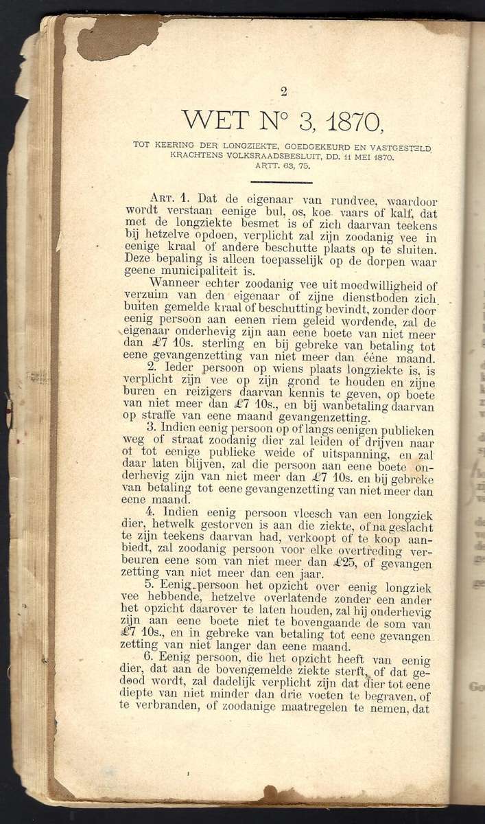 ZAR Rare 1889 Historic Grondwet publication with multiple Laws belonging to Barberton Veldcornet.
