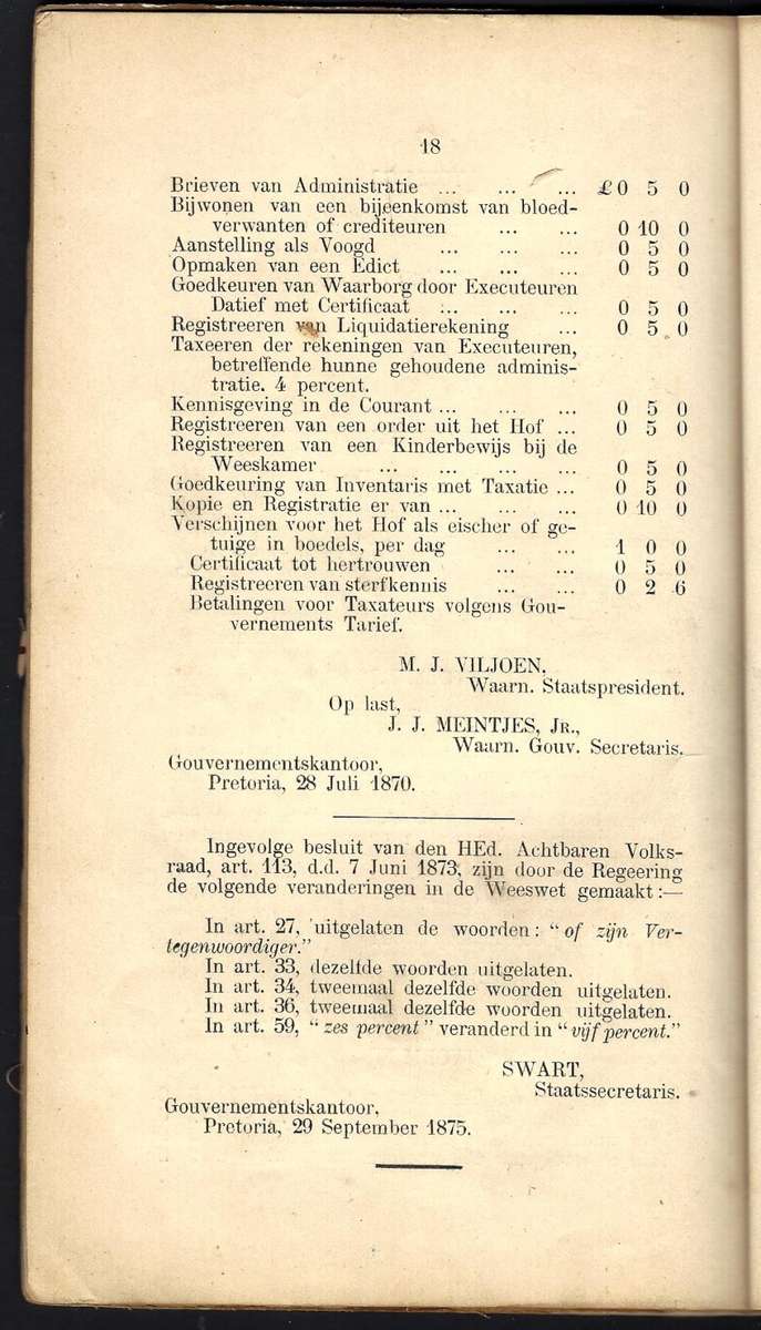 ZAR Rare 1889 Historic Grondwet publication with multiple Laws belonging to Barberton Veldcornet.