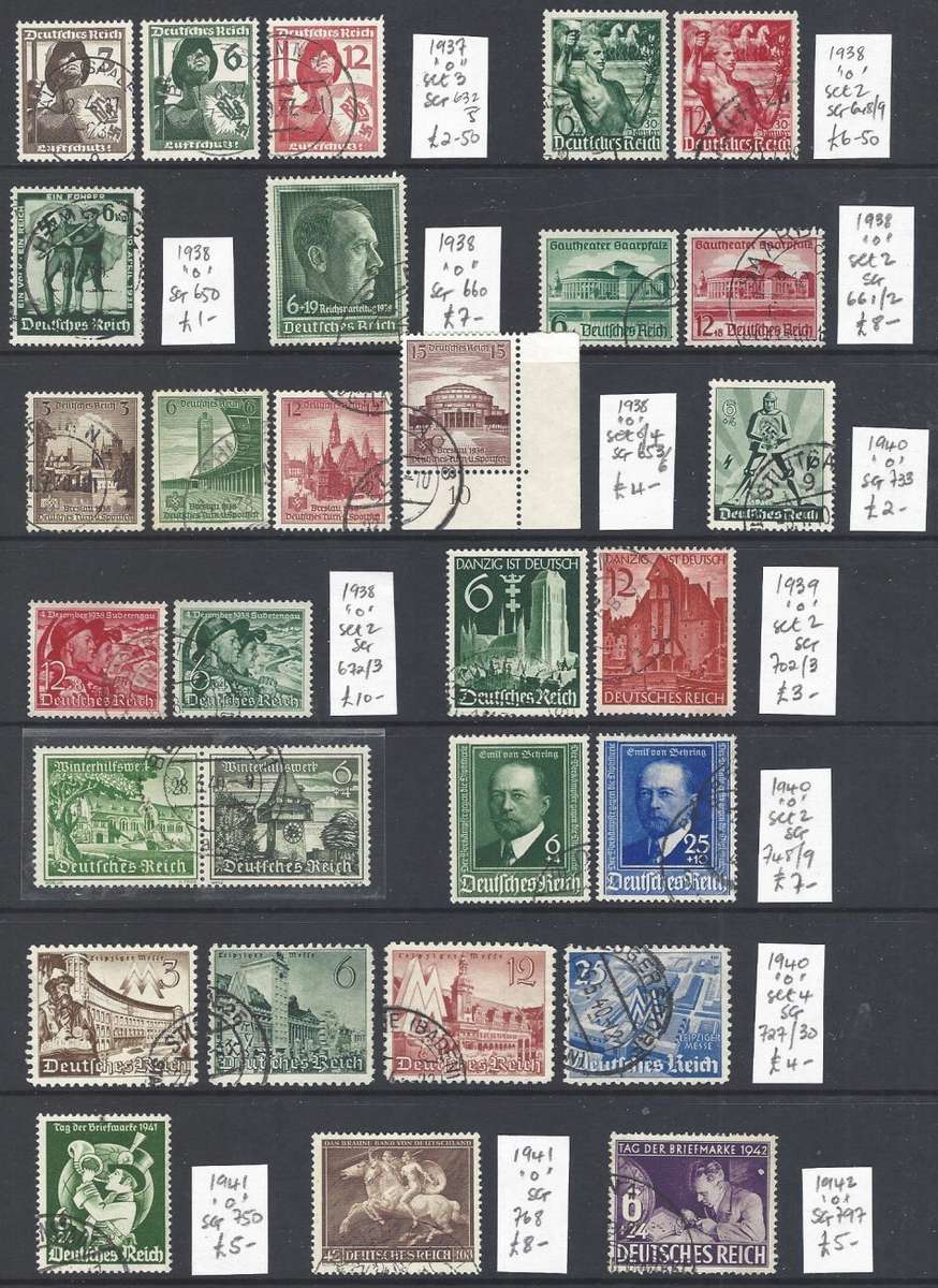 German Reich 1937/44 collection over 2 pages fine used. CV £134/R2680. See below.