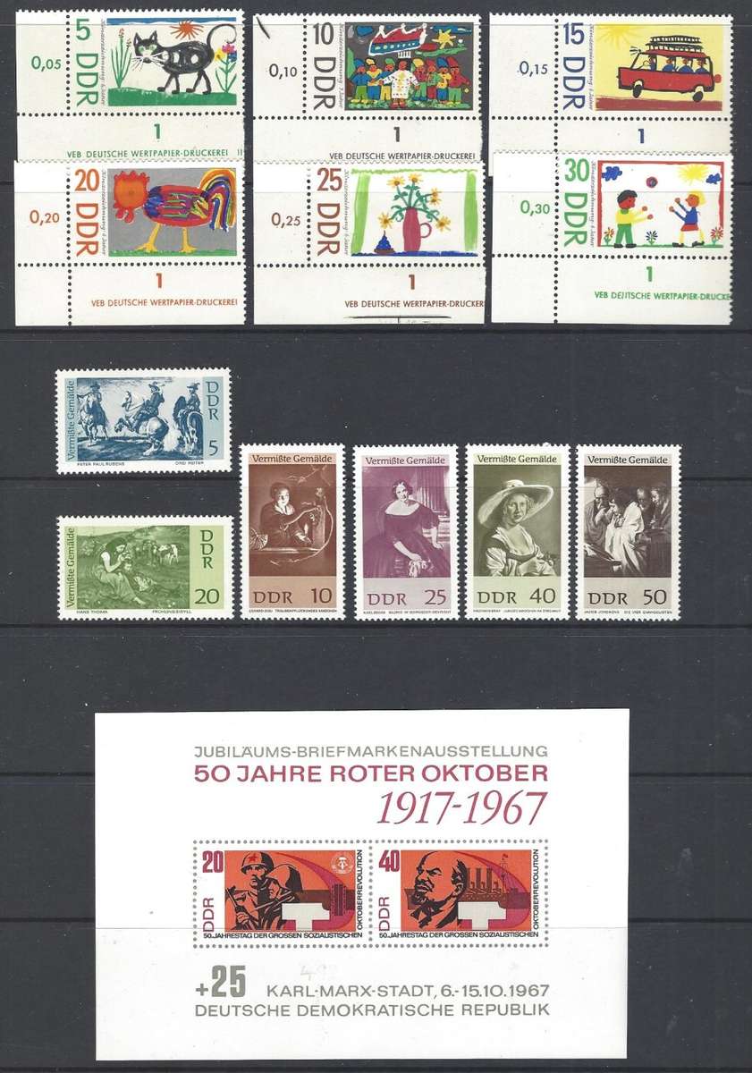 Germany (East) 1967: Eleven sets superb MNH. SG E970/1010, MS 1036. See below.