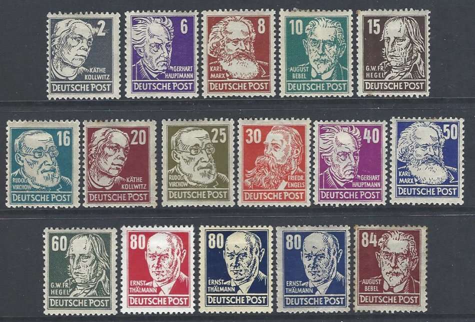 Germany (Allied Occupation) 1948 group of 16 fine mint. SG R33/48. CV R 1600. See below.