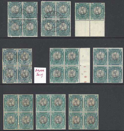 Union: Extensive Springbok Collection of 54 blocks. Varieties aplenty. VFM/MNH/MM. See below.