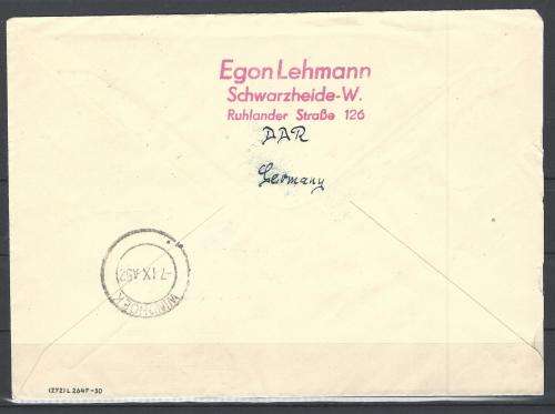 Germany 1952 Scarce incoming RUHLAND (LAUSITZ) / WINDHOEK cover (FDC) . See below.
