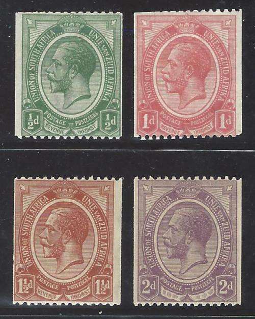 Union 1913 Coil set of 4 superb mint. SG 26/9. CV R1,250. See below.