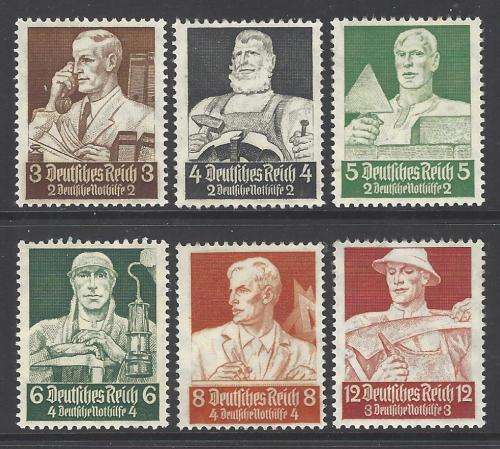 Germany: Set of 6 to 12pf superb MNH. CV R 2,400. SG 551/6. See below.