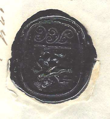 Cape 1839 (2 December) part wrapper from J. C. Chase, Grahamstown, with black seal. See below.