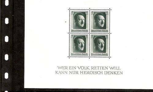 German Reich 1937 Miniature sheet.