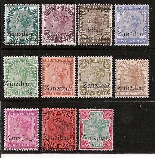 Zanzibar: 1895-96 set.