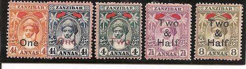 Zanzibar: 1904 surcharged set.