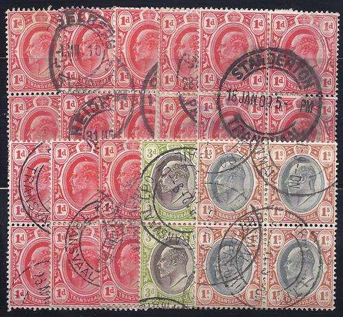 Transvaal 1902/9 Edward blocks used