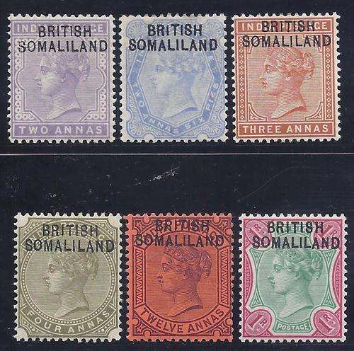 Somaliland 1903 mint group of 6 - SG 3/6, 9/10. See below.