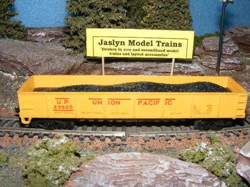 HO Open wagon with coal load.