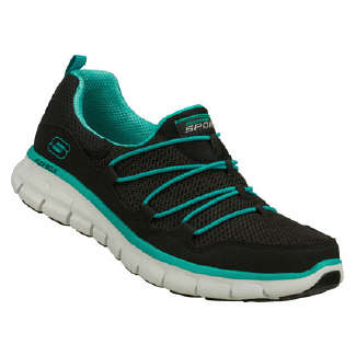 Original Ladies Skechers Synergy Loving Life (Black & Turquoise) - SA Size 5