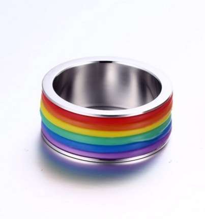 Rainbow Stainless Steel Band- Size 6/ 11/ 12