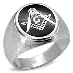 Men's Stainless Steel Masonic Rings- Size 8/9
