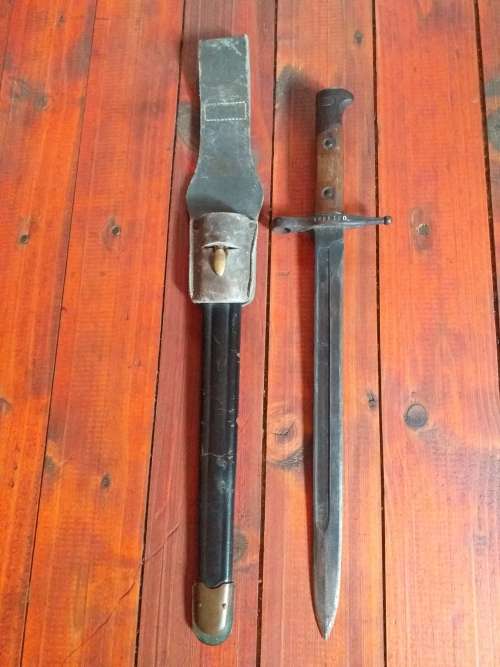 1939 Italian Carcano M1891 bayonet and Scabbard