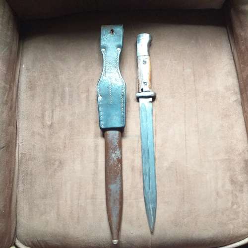 Mauser Bayonet, Scabbard and Frog. Matching numbers.