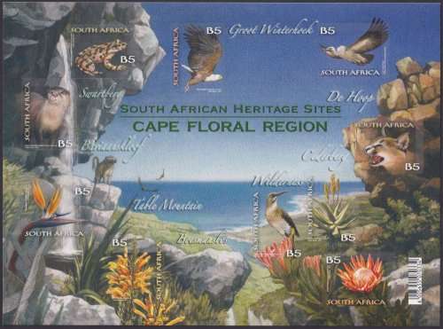 SOUTH AFRICA - 2011 SA Heritage Sites - Cape Floral Region sheetlet (MNH)