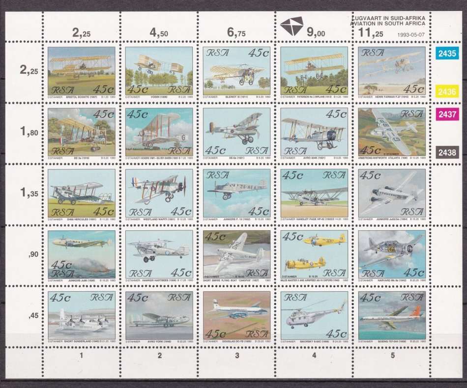 ***RSA***MINT SHEET OF 25 STAMPS***