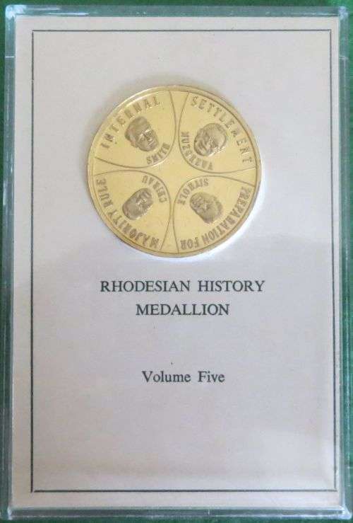 **RHODESIAN HISTORY MEDALLION**RHODESIA/ZIMBABWE 1978**VOL. 5**SOLID BRONZE**LIMITED EDITION**
